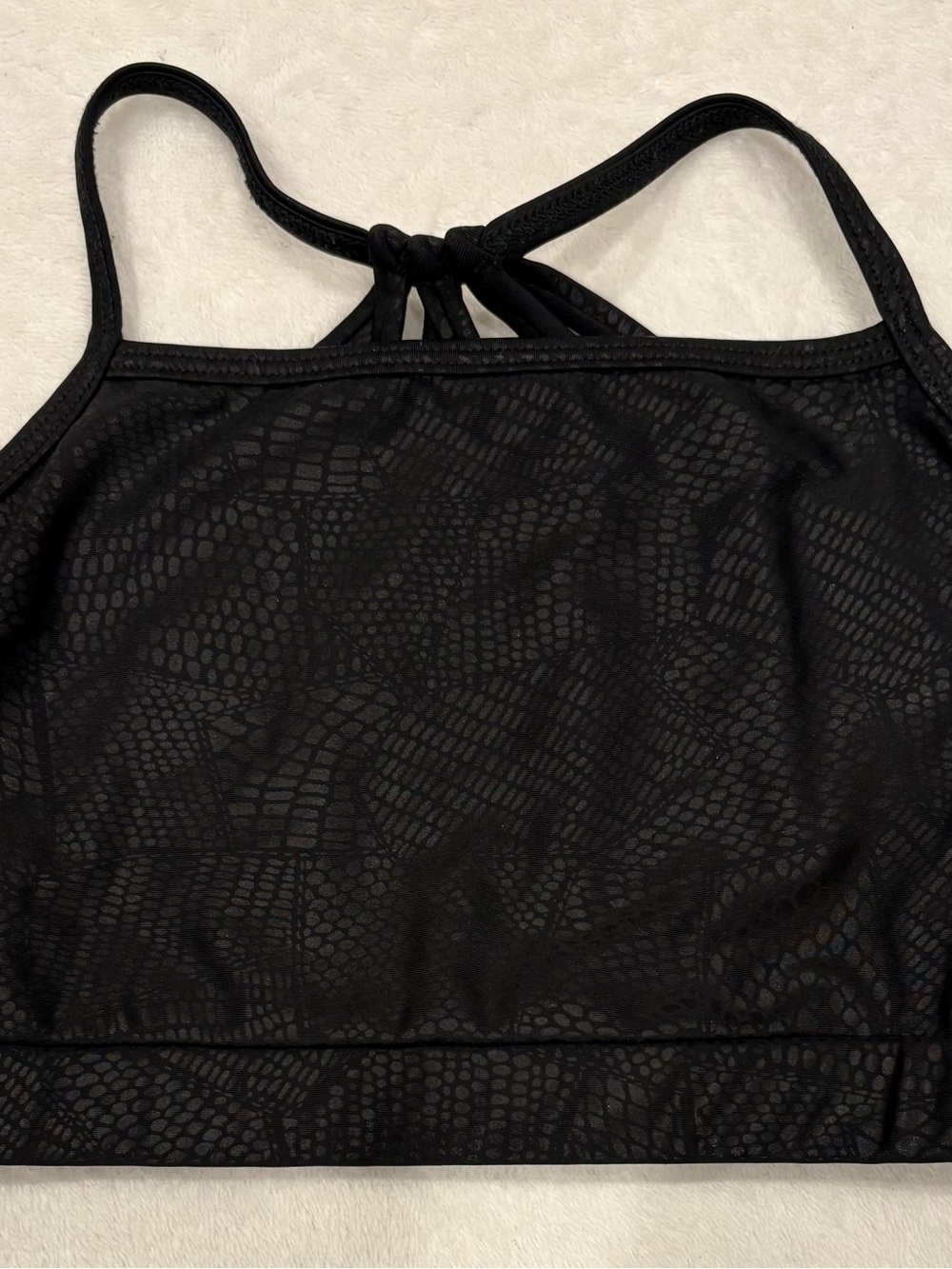 Onzie Black Snakeskin Print Strappy Back Sports Bra / Size S/M / Yoga Activewear